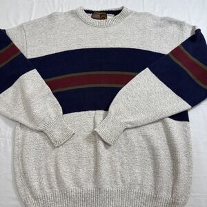 SWEATER FISHERMANS MEN LRG‎  CREWNECK Authentic  HEAVY KNIT PULLOVER  VTG USA